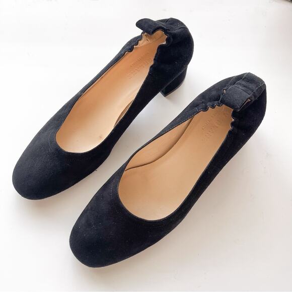 Everlane | Everyday Black Suede Block Slide Heels - Picture 9 of 10